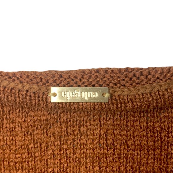 Cult Gaia Cameron Halter Knit Cutout Midi Dress in Amber Large Knotted Waist - Picture 6 of 14